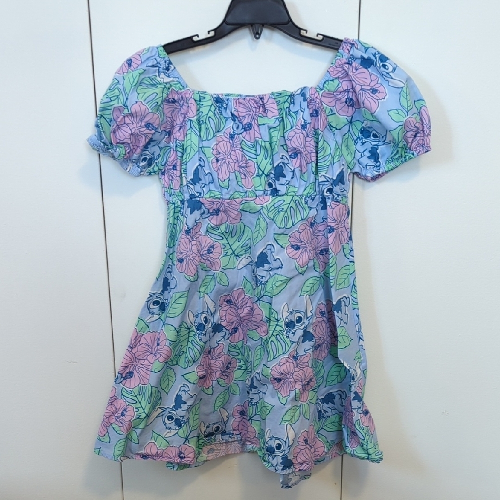 Floral Disney Stitch Kids Dress